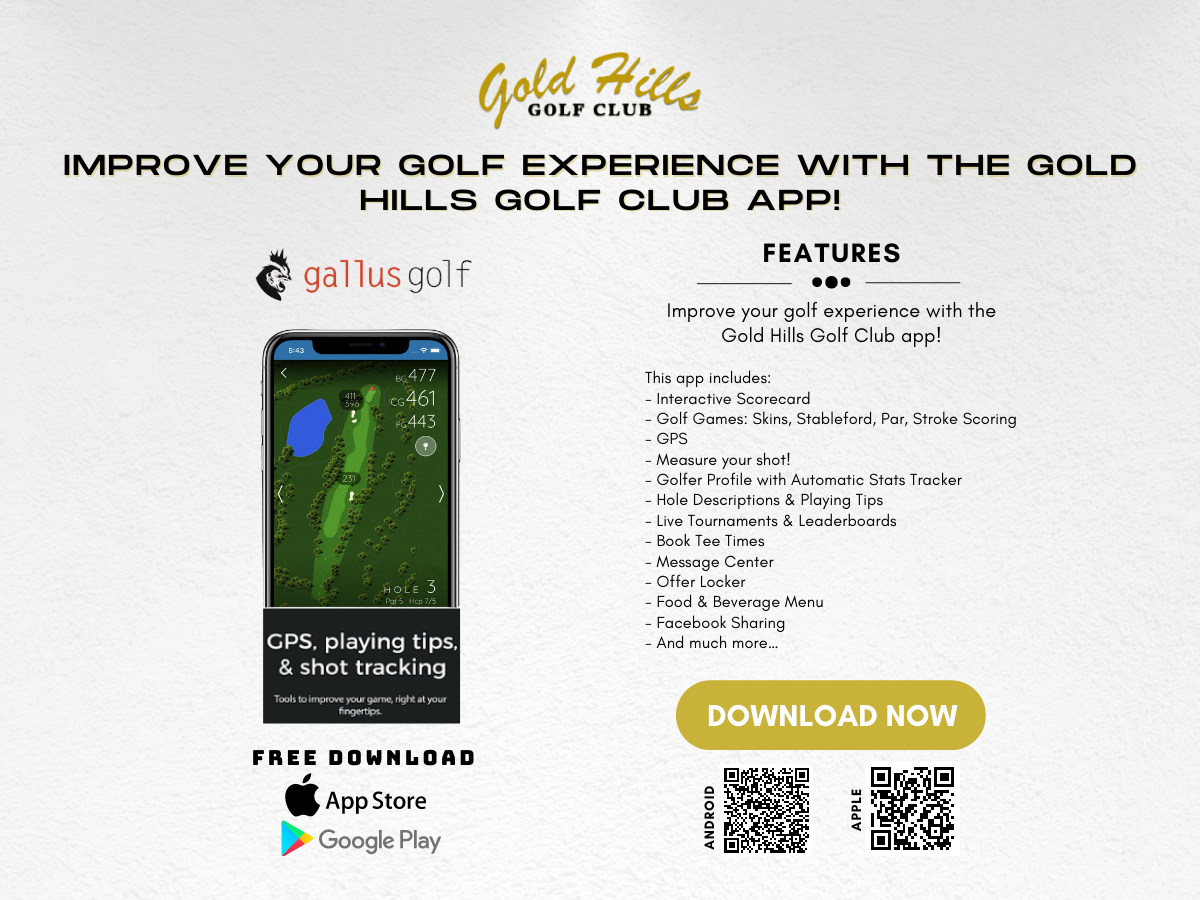 Gold Hills Golf Club Gallus Golf flyer social