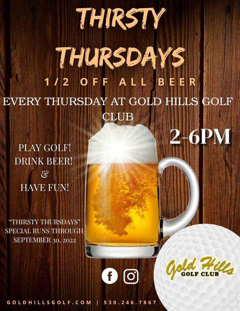 Gold Hills Golf Club Thirsty Thursdayflyer